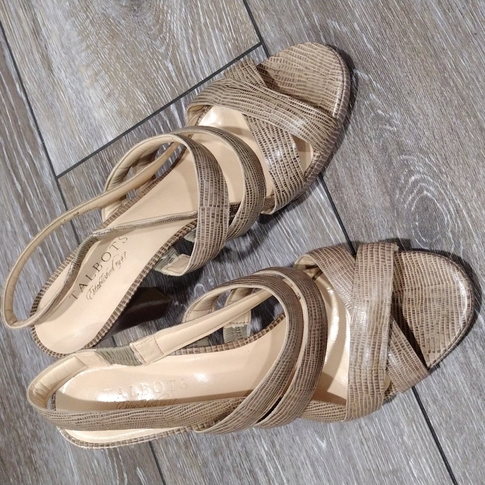 Talbots Python Look Light Brown Heeled Sandals. S… - image 2